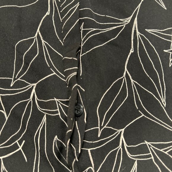 A New Day Womens Black Lilac Floral Print Midi Dress Medium Long Sleeve Elegant - Picture 6 of 11